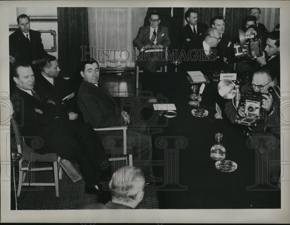 1955 Press Photo Russians at London arms talks Jacob Malik, Andre Gromyko