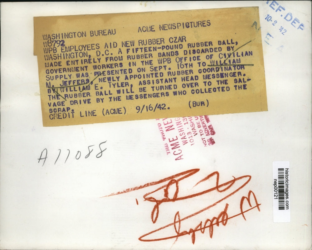 1942 Press Photo William M Jeffers Rubber coordinator & William E Tyler