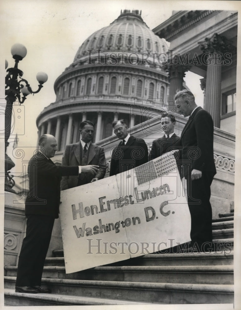 1932 Press Photo MN Senator Ernest Lundeen, WI Horner, Leo Georgem WB Duke