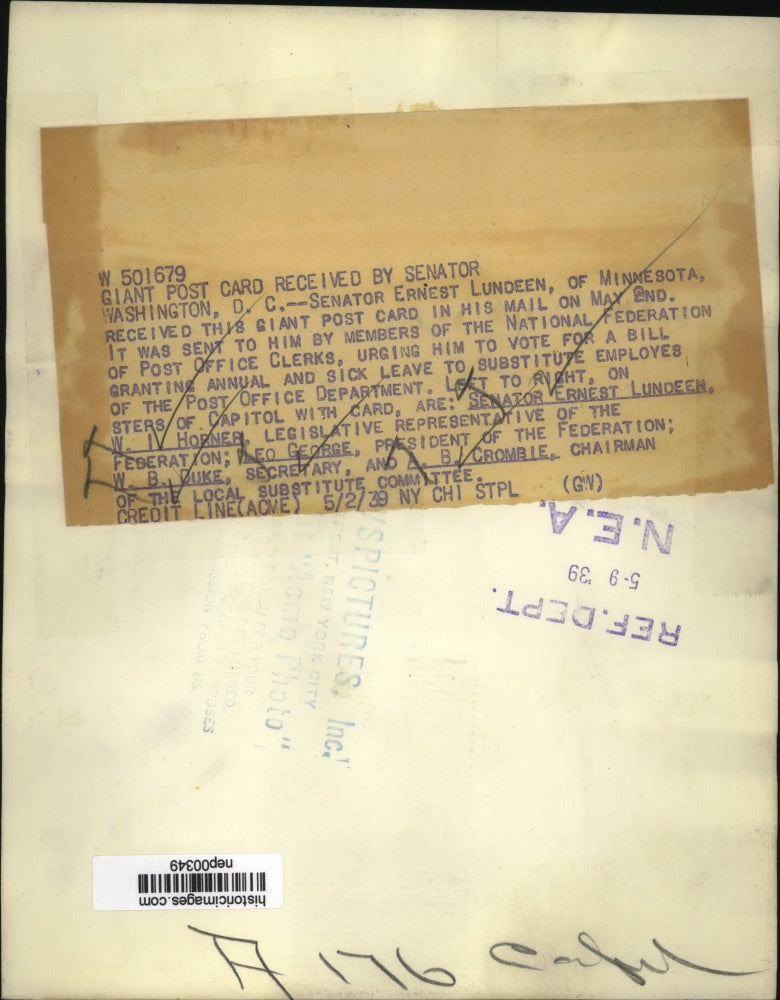 1932 Press Photo MN Senator Ernest Lundeen, WI Horner, Leo Georgem WB Duke