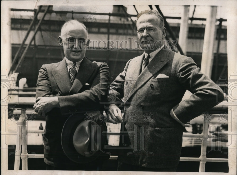 1933 Press Photo Asst Secretary of State Prof Raymond Moley, Herbert Swope