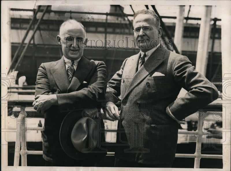Load image into Gallery viewer, 1933 Press Photo Asst Secretary of State Prof Raymond Moley, Herbert Swope
