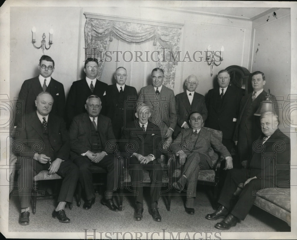 1930 Press Photo Ill Governor Louis Emerson, Omer Custer, Garrett Kinney