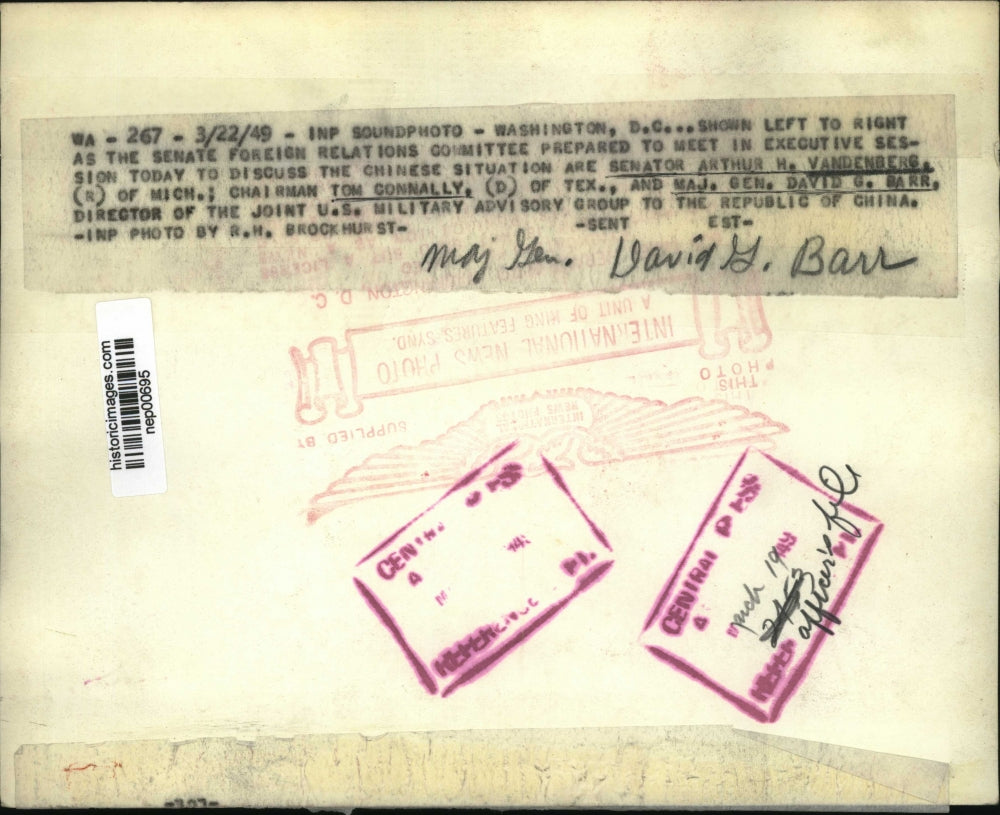 1949 Press Photo Michigan Senator Arthur Vandenberg, Tom Connally - nep00695