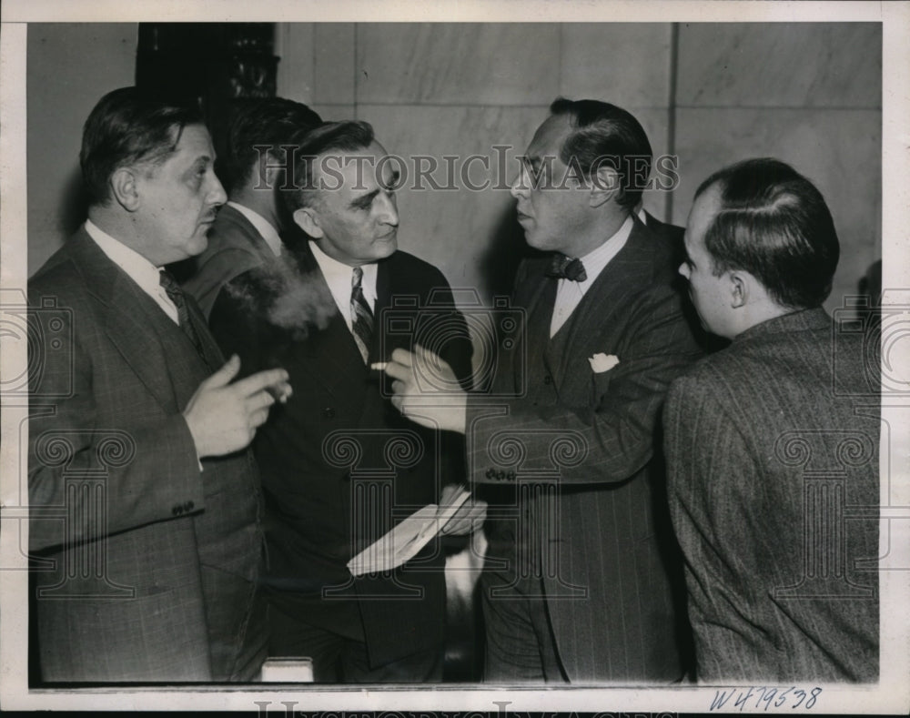 1938 Press Photo Senator Joseph D'Mahoney, Jerome Frank. Hugh B Cox - nep00753