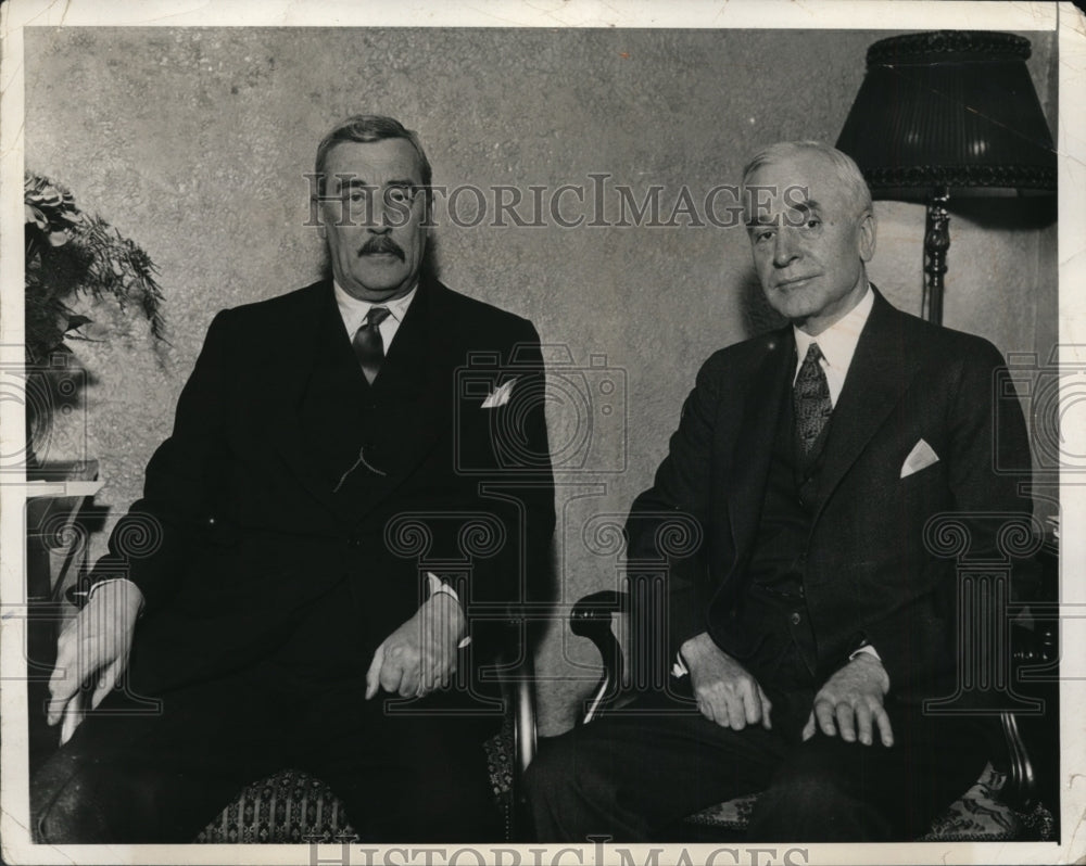 1933 Press Photo New Jersey Governor Harold Hoffman, UK Ambassador R Lindsay
