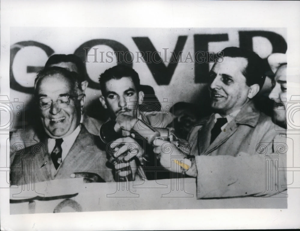 1947 Press Photo Former Brazilian President Gethulio Vargas, Luis Carlos Prestes