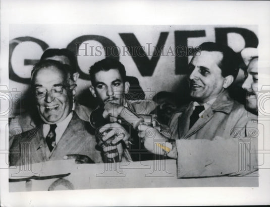 1947 Press Photo Former Brazilian President Gethulio Vargas, Luis Carlos Prestes