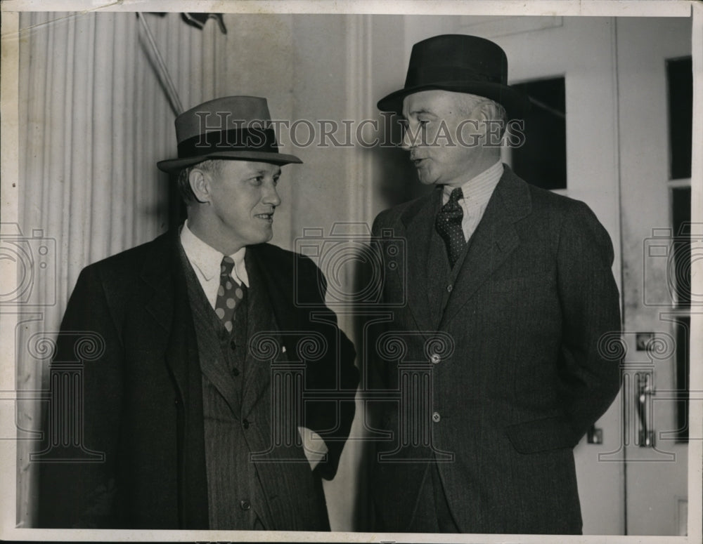 1936 Press Photo WPA administrator Harry Hopkins, Col FC Harrington in DC