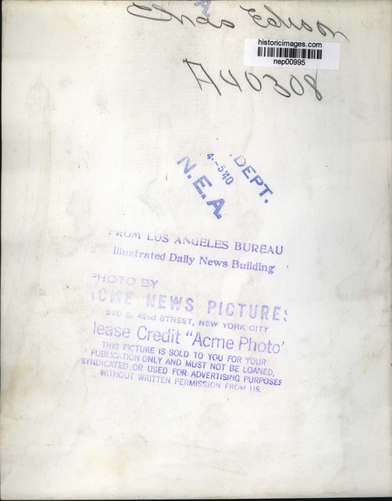 1940 Press Photo Politician Charles Edison in his office - nep00995