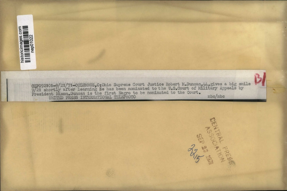 1971 Press Photo Ohio Supreme Court Justice Robert M Duncan - nep01022