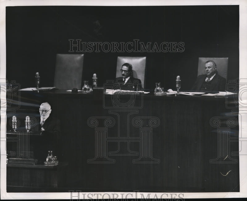 Load image into Gallery viewer, 1950 Press Photo UN General Assembly Andrei Vishinsky, Nasrollah Entezam
