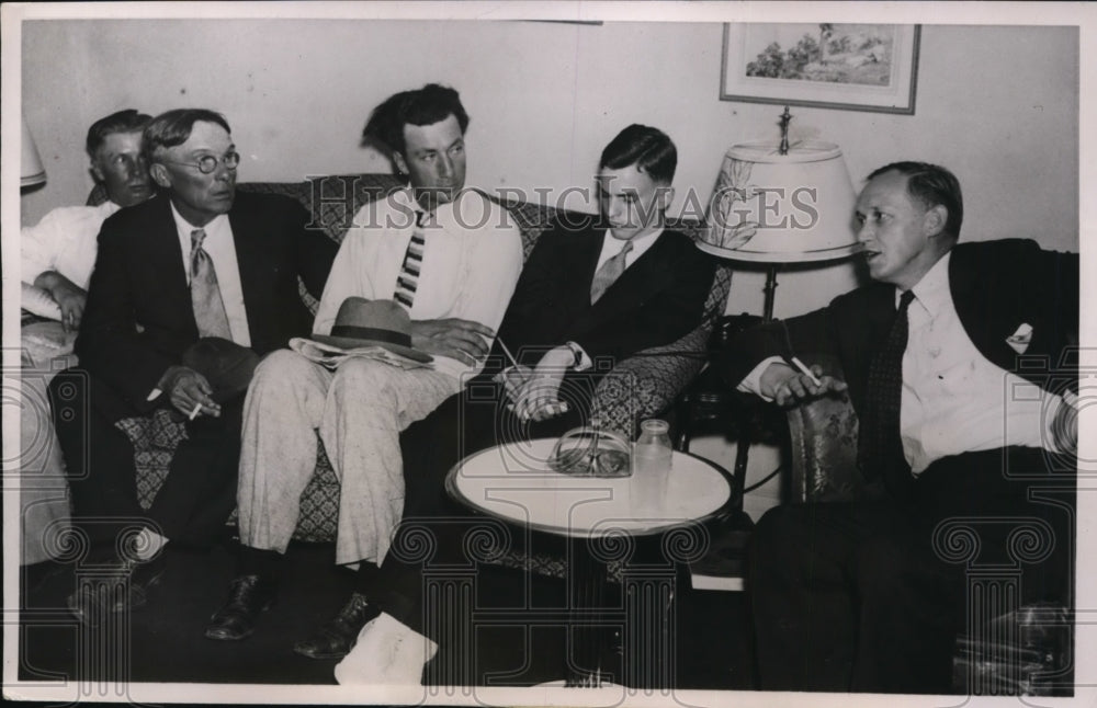 1936 Press Photo Harry Hopkins, Arne Kero, Fred Strong,Oscar Brekke - nep01429