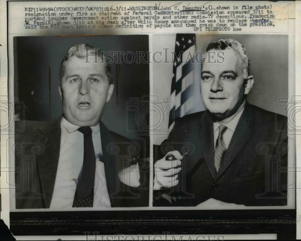 1960 Press Photo John C Doerfer chairman of FCC to be replaced by Frederick Ford