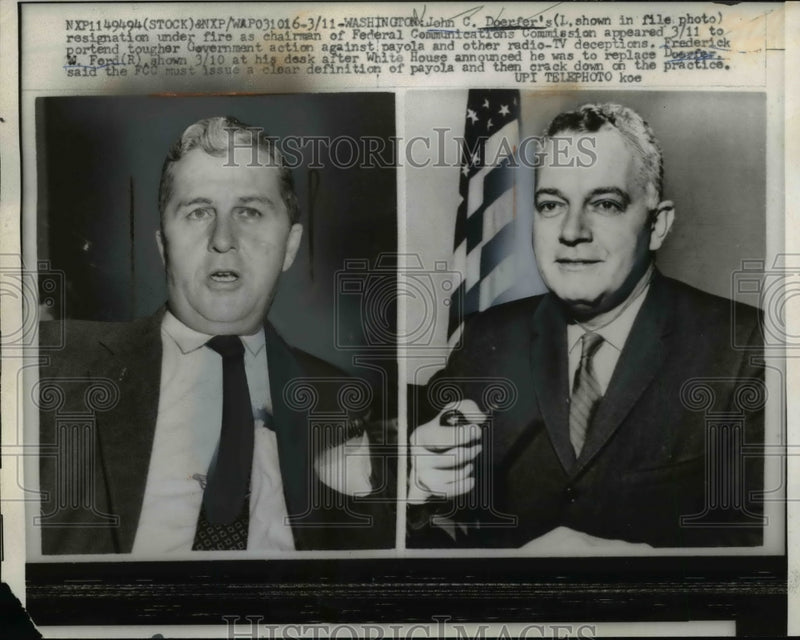 Load image into Gallery viewer, 1960 Press Photo John C Doerfer chairman of FCC to be replaced by Frederick Ford
