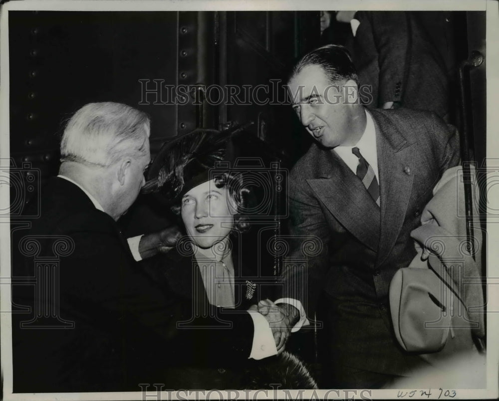 1939 Press Photo Former KY Governor &amp; Mrs Chandler &amp; Senate Sgt at Arms C Jurney