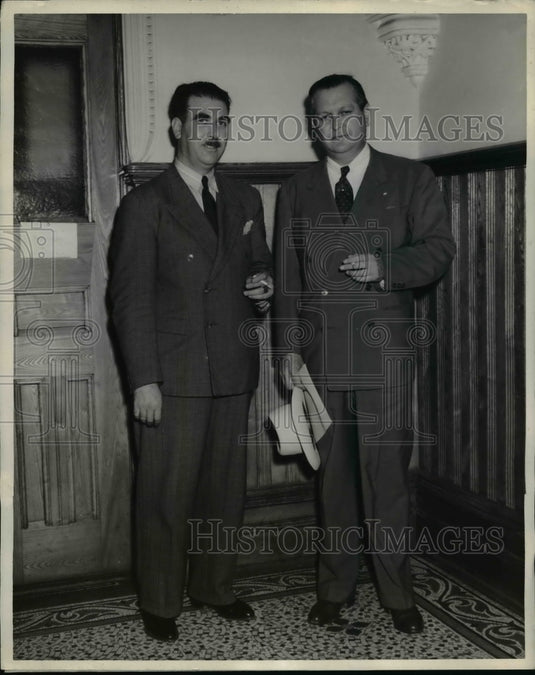 1943 Press Photo Chileans Dr Miguel Etchebarne & Dr Eduardo G Vallejos