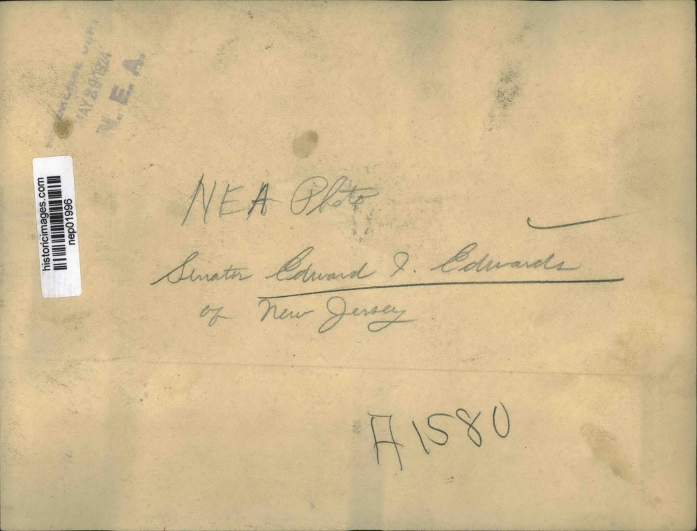 1924 Press Photo Senator Edward J Edwards of New Jersey - nep01996