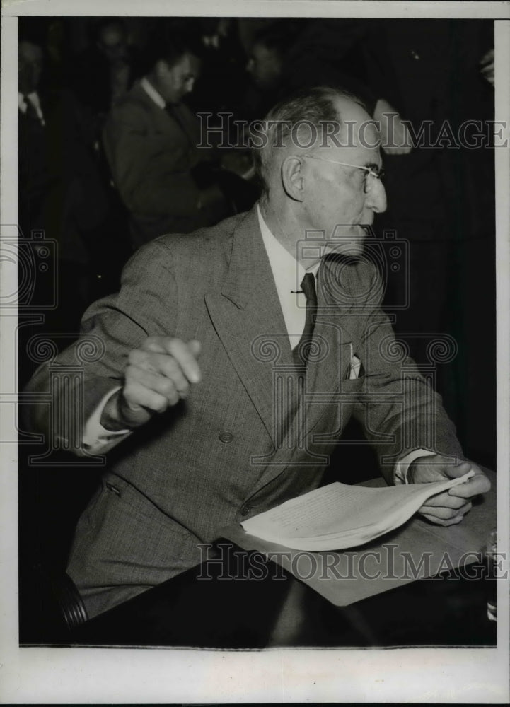 1938 Press Photo Dr Harcourt Morgan TVA head at Congressional hearing