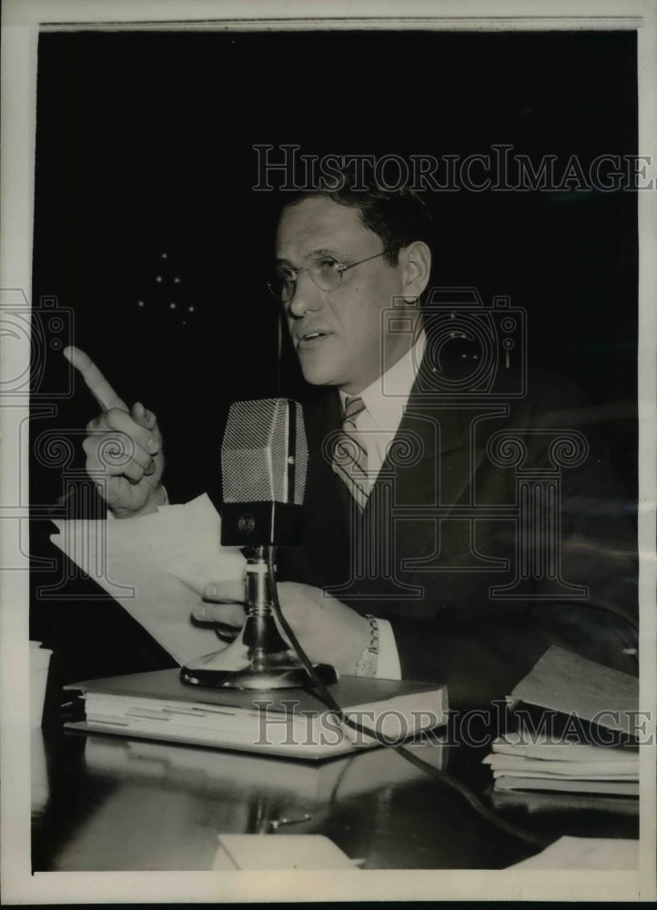 1940 Press Photo Tilford Dudley NLRB trail examiner at Special House Committee