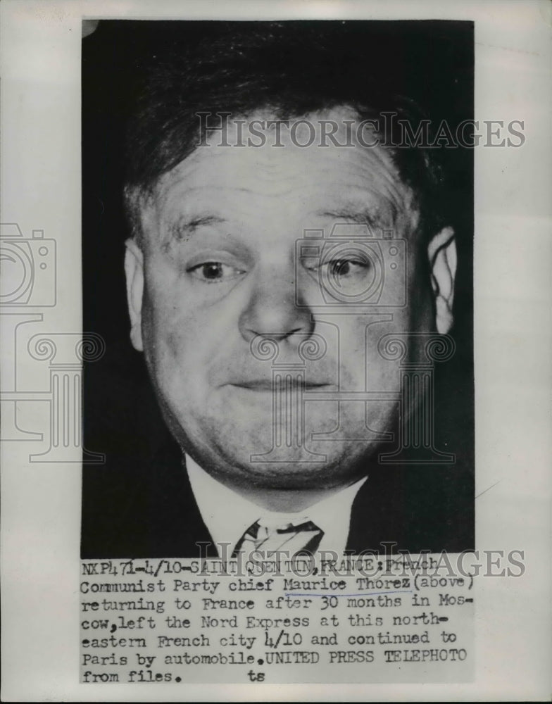 1953 Press Photo Maurice Thorez French Communist Party leader in Paris