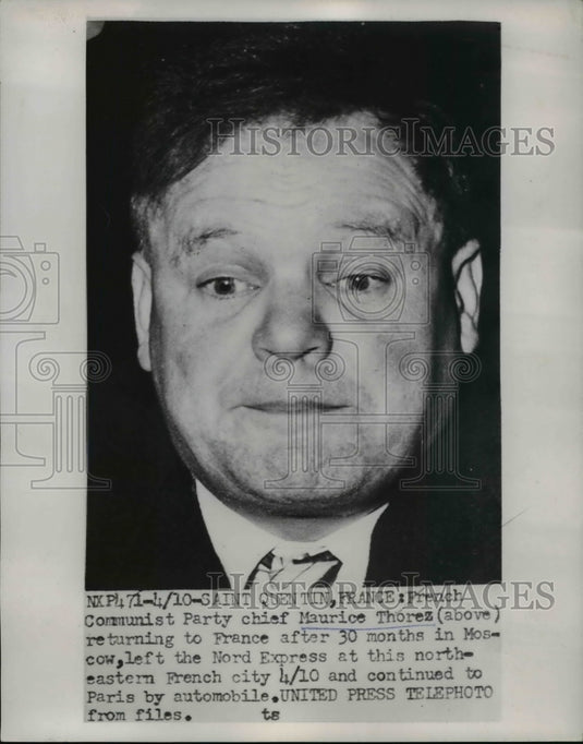1953 Press Photo Maurice Thorez French Communist Party leader in Paris