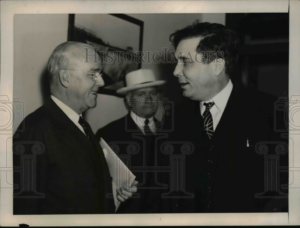 1940 Press Photo Presidentiial candidate Wendell Willkie, Ernest Weir in NYC