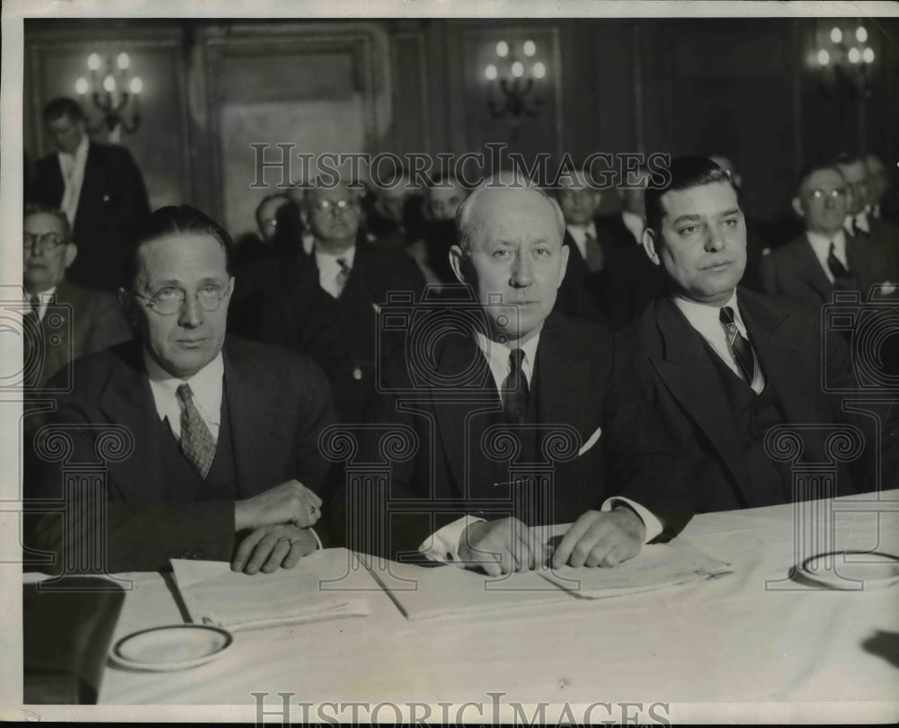 1932 Press Photo Railway Employees union Bert Jeweell, DB Robertson, GM Harrison