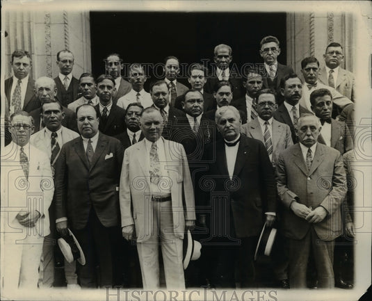 1927 Press Photo Labor leaders Luis Morones, William Green, AFL Secy F Morrison