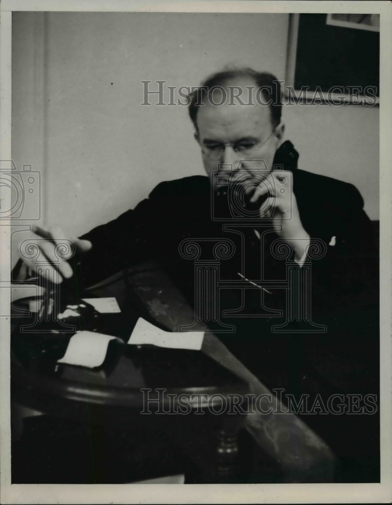 1940 Press Photo Montana Senator Burton K Wheeler in his office - nep02870
