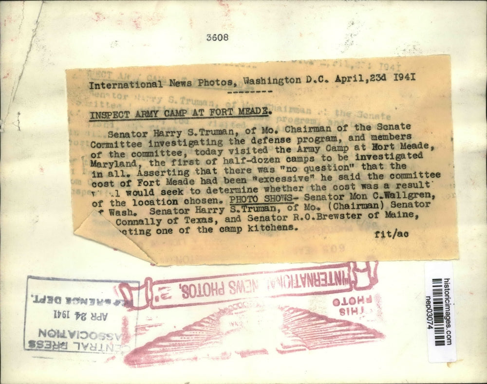 1941 Press Photo Senator Harry Truman of Mo, C Wallgren of WA, Conally of TX