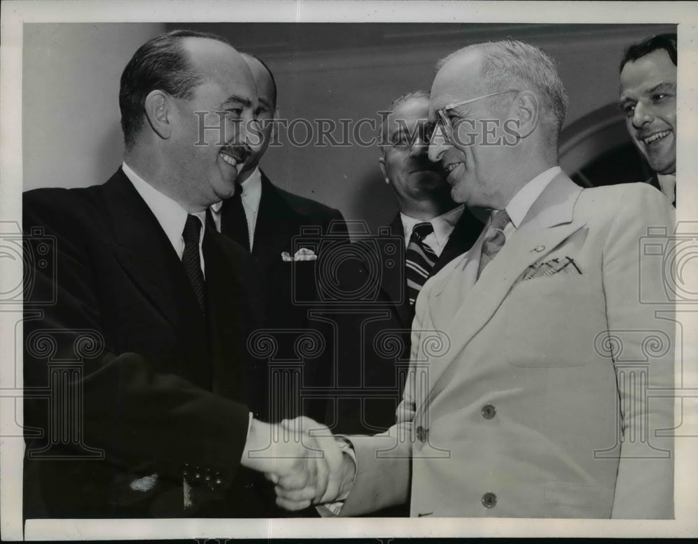 1946 Press Photo President Truman, Hungarian Prime Minister Ferrend Nagy