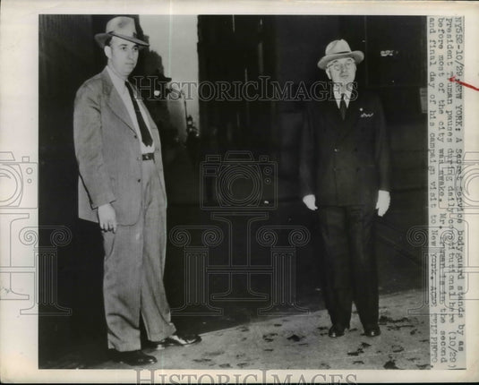 1948 Press Photo President Truman & Secret Service bodyguard at NYC campaign