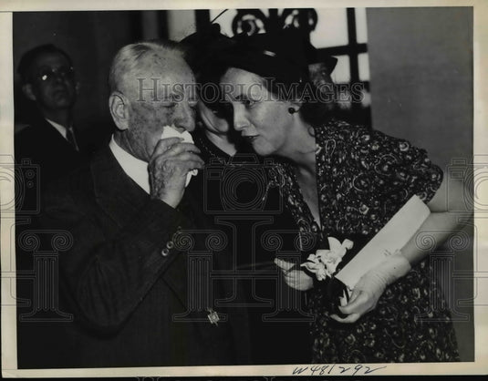 1938 Press Photo Virginia Senator Carter Glass & daughter Mrs IW Digges