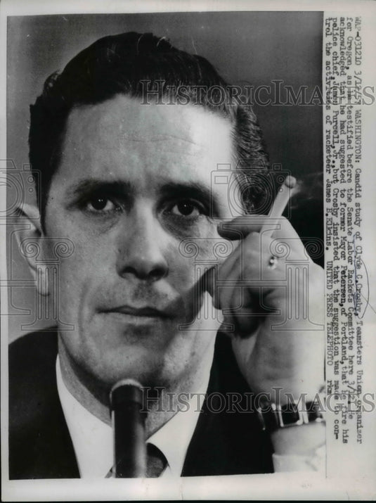 1957 Press Photo Clyde Crosby Teamsters Union organizer - nep03450