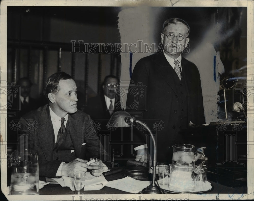 1932 Press Photo Harry Hopkins And Secretary Of Interior Ickes - nep03697