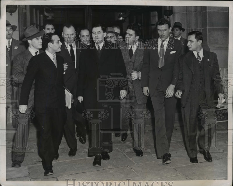 Load image into Gallery viewer, 1946 Press Photo Andrei A. Gromyko surrounded by reporters after walking out
