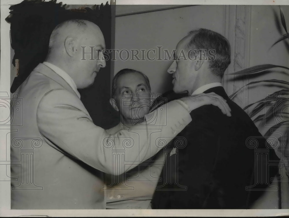 1940 Press Photo Farley, Robert, Tydings before start of Democratic Convention- Historic Images