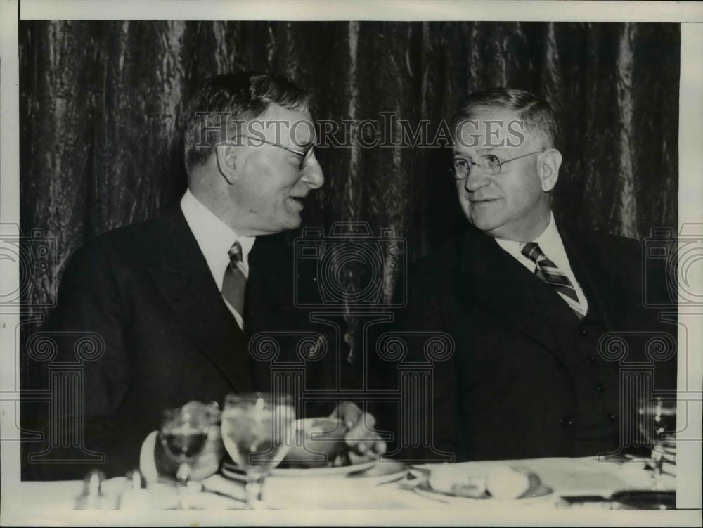 1936 Press Photo Theodore Bodenwein, Harold Ickes at Associated Press luncheon