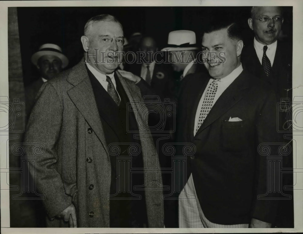 1936 Press Photo Senator Edge, Governor Hoffman arrive for Republican convention