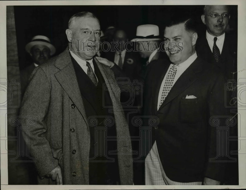 Load image into Gallery viewer, 1936 Press Photo Senator Edge, Governor Hoffman arrive for Republican convention
