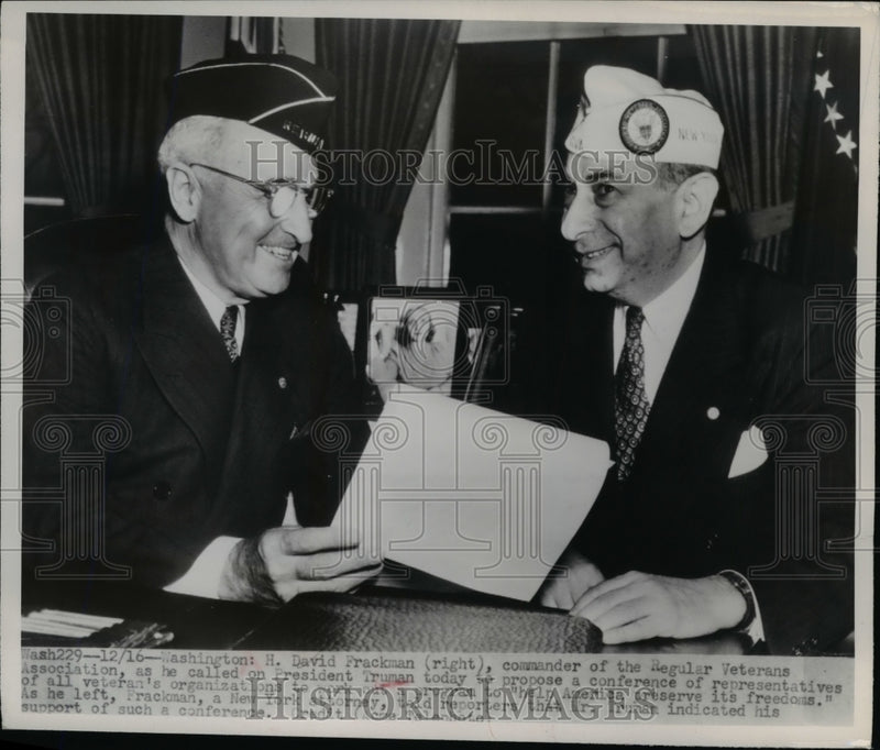 Load image into Gallery viewer, 1948 Press Photo H. David Frackman called on President Truman - nep04071
