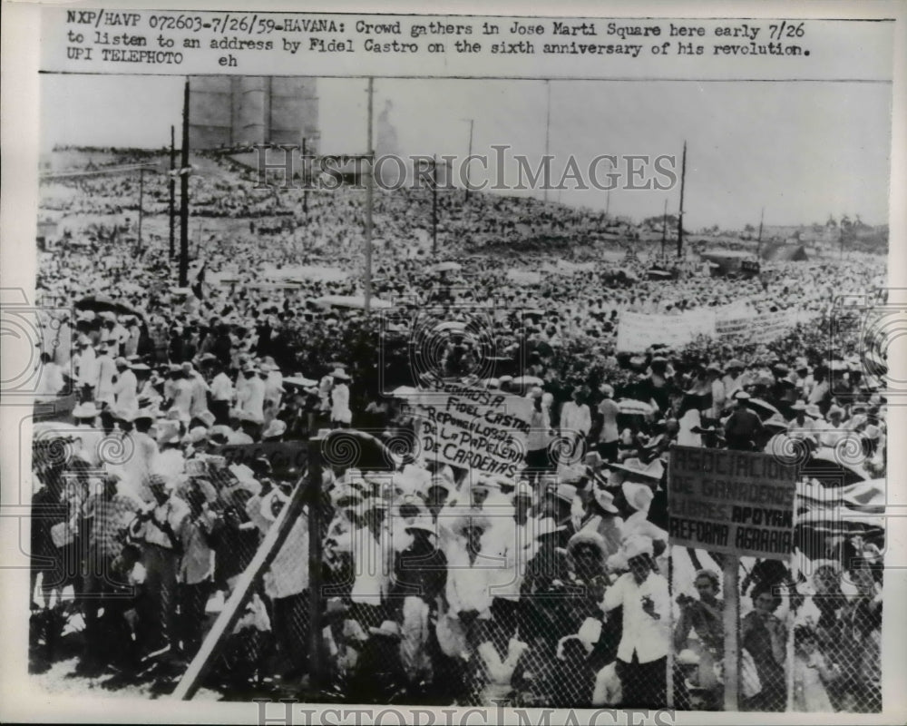 1959 Press Photo Crowd gathers in Jose Marti Square - nep04164- Historic Images