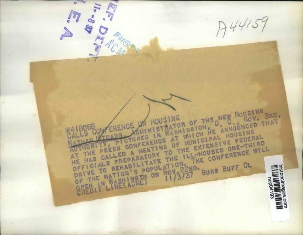 1937 Press Photo Nathan Straus Pictured In Washington D.C. - nep04193