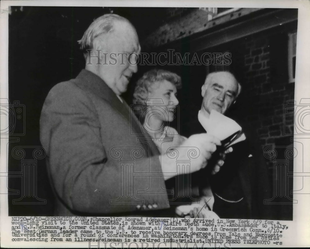 1955 Press Photo Chancellor Konrad Adenauer Arrived In New York - nep04297