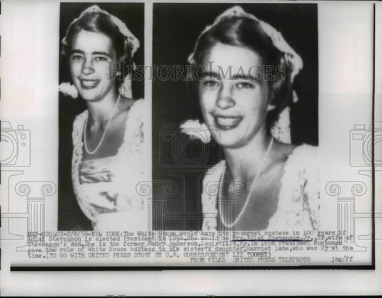 1956 Press Photo Mrs. Adlai Stevenson, Jr. Of Louisvlle - nep04530