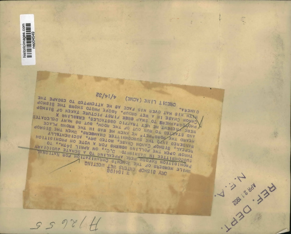 1932 Press Photo Bishop Cannon Chase In Women's Organization Meeting - nep04549