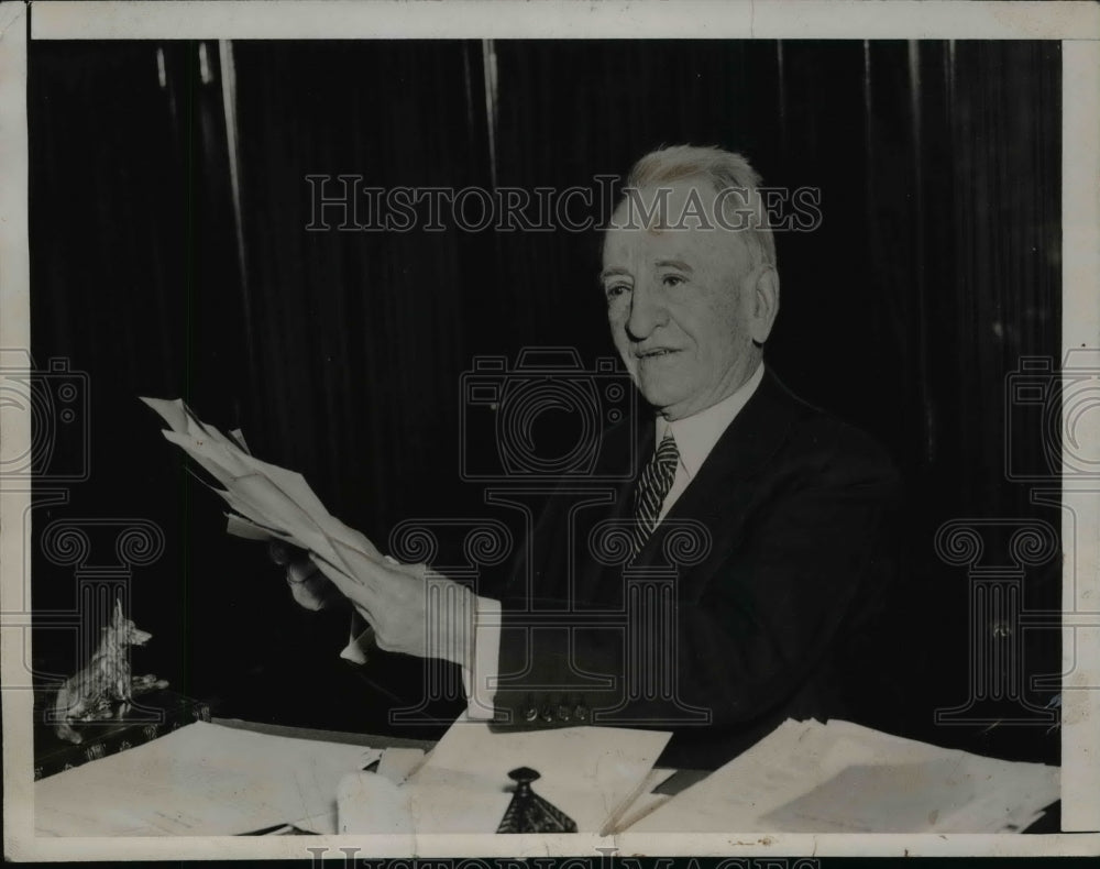 1936 Press Photo Senator Carter Glass In His Washington Office - nep04598