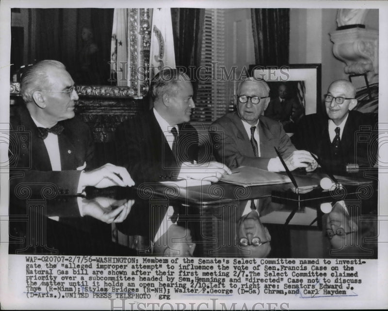 Load image into Gallery viewer, 1956 Press Photo Members Of The Senate's Select Committee During The Meeting
