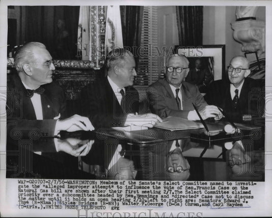 1956 Press Photo Members Of The Senate's Select Committee During The Meeting